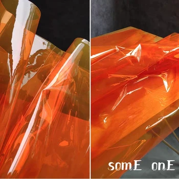 0,2 mm TPU Tkanina PVC Nové Orange Tekutých fólií DIY Pozadí Dekor Tašky Nepremokavé Oblečenie, Pršiplášť Dizajnér Textílie