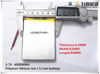 2ks [SD] 3,7 V,4000mAH,[436184] Polymer lithium ion / Li-ion batéria pre HRAČKA,POWER BANKY,GPS,mp3,mp4,mobilný telefón,reproduktor