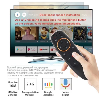 2X G10S Vzduchu Myši Hlas, Diaľkové Ovládanie 2.4 G USB Prijímač Pre Android TV BOX PC Gyro Snímanie Mini Bezdrôtovej Smart Remote