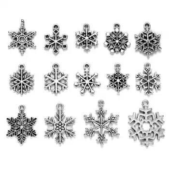 70pcs/set Vintage Snowflake Kovový Prívesok Charms Náramky Náušnice Náhrdelník Šperky, Takže Príslušenstvo DIY 15-29MM Nie opakovanie