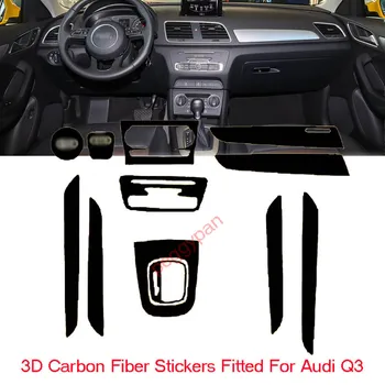 Auto-Styling Nové 3D Carbon Fiber Interiéru Vozidla stredovej Konzoly Zmena Farby Liatie Nálepky, Nálepky Pre Audi Q3
