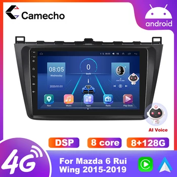 Camecho AI Hlas 2 din Android Auto Rádio Na Mazda 6 2015-2019 Carplay 4G Auto Multimédiá GPS 2din autoradio DSP Stereo Rádio