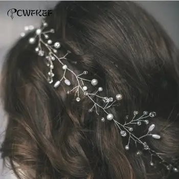Crystal Pearl Svadobné Vlasy Viniča Crystal Svadobné Doplnky Diamante Hlavový Most Novinky Romantické Ženy, Vlasy, Šperky Krása