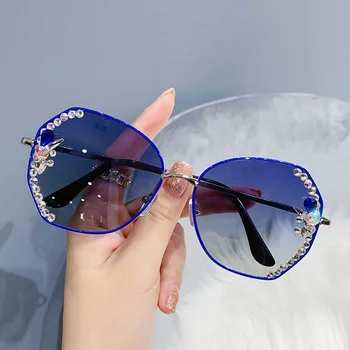 Fsahion Luxusné Žena Crystal Polarizované slnečné okuliare Diamond Odtiene pre Ženy Trendy Jazdy Lesklé Slnečné Okuliare pre Ženy Okuliare