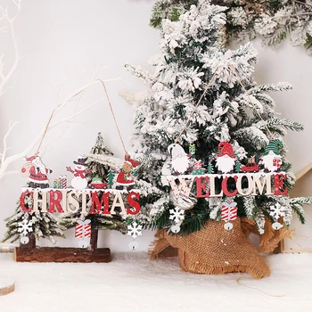 Lesné Vianočné Dverí Visí DecXmas Prívesky Šťastné A Veselé Vianoce, Výzdoba Pre Domáce Šťastný Nový Rok Noel Natal Navidaid Supplie