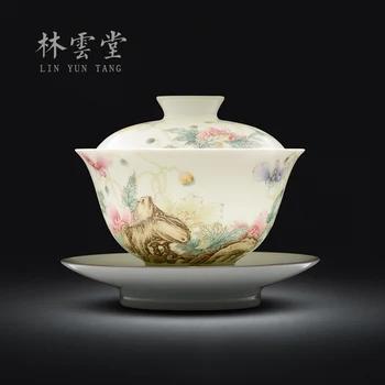 Lin Yuntang to ručne maľované Yu Meiren smalt Sancai pohár Jingdezhen ručne vyrobený keramický šálku čaju imitujúcich Qianlong Kung Fu