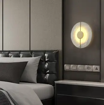 Minimalistický Nordic Moderný Štýl Svetlo Luxusné Mramorové Nástenné Svietidlo Interiérové Svietidlá Vnútorné Uličkou Lampa Pre Spálne, Obývacie