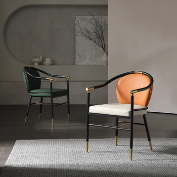 Nordic jedálenské stoličky moderný minimalistický master stoličky domácnosti Hotel svetlo luxusné kožené umenie čaj stôl stoličky high-end dizajn nego