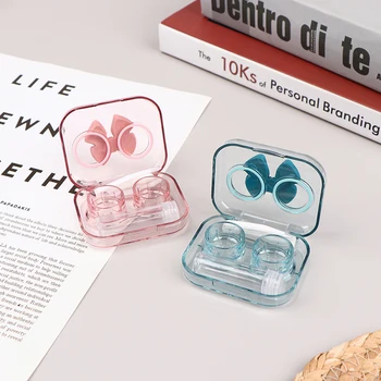 Praktický Mini Transparentné Prenosné Kontaktné Šošovky Prípade s gumičkou pre Cestovný Kit, Držiak na Kontaktné Šošovky Box