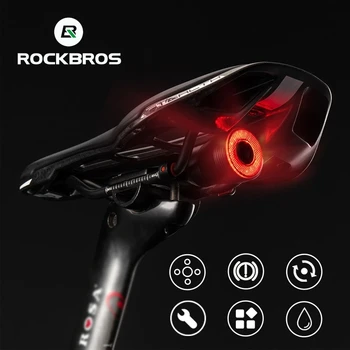 ROCKBROS Bicykli IPx6 Nepremokavé Smart Brzdu na Snímanie Svetla, Auto Štart/Stop, LED Nabíjania Cyklistické zadné svetlo Bicyklov Svetla Príslušenstvo
