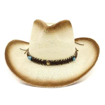 Slnko klobúk pre ženy letné klobúky Nové módne big-brimmed opaľovací krém kovboj slamený klobúk vonkajšie slnko, pláž hat HZ65