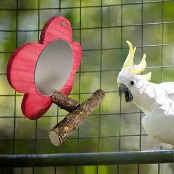 Vták Hračky Bezpečné Tvorivé Bite-odolný Pet Vták Visí Žuť Hračka Zrkadlo Klietky pre Vtákov, Zrkadlo Papagáj Zrkadlo