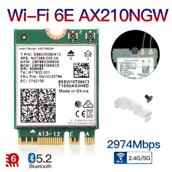 Wireless Dual Band Intel AX210 2.4 Gbps AX210NGW 802.11 AX Mini Wi-Fi6 AX200 Pre Intel 8265NGW/9260AC M. 2 NGFF Wlan Notebook Karty