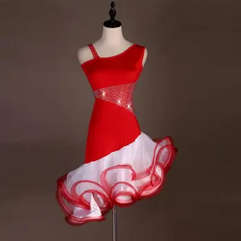 Ženy Súťaž Šaty, Sexy Sála Tango Výkon Oblečenie Latinské Tanečné Šaty Drahokamu Samba Rumba, Salsa Cha Cha