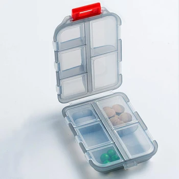 10 Oddelení Pilulku Prípade Prenosné Týždenné Cestovné Pilulku Organizátor Prenosné Vreckové Pilulku Box Dávkovač Vitamín Rybí Olej Medicíny Box