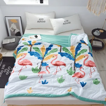 2020 Nové posteľná bielizeň Flamingo Letná Deka Prikrývky Rastlín Tropického Cumlík Posteľ Kryt Prešívanie bytového Textilu pre Dospelých, Deti