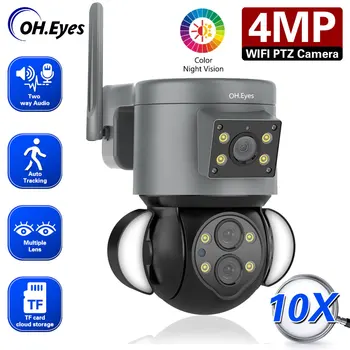 4MP 10X bezpečnostné Kamery PTZ Vonkajšie Bezpečnostné Ochrany Kamera Dome Ľudských Detekcie Cam Kompatibilné WIFI a RJ45