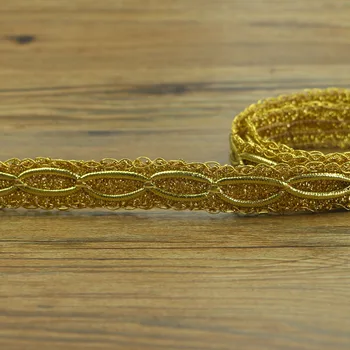 5 metrov gold kód fashion, DIY zlato čipky, pletenia vzor nádherné ručné DIY príslušenstvo