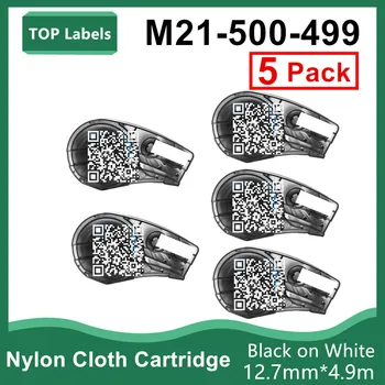 5PK Nahradiť M21-500-499 Nylon Označenie PÁSKA Čierna Biela Ručný Tlačiareň štítkov,Všeobecné Identifikácia,Drôt Označenie Laboratórium