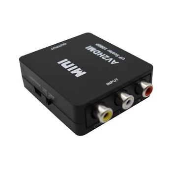 AV2HDMI RCA AV/CVSB L/R-Video kompatibilný s HDMI Prevodník Box 1080P Podpora NTSC, PAL AV Scaler Adaptér HD Video