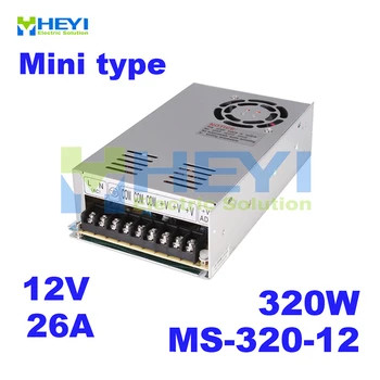 CE schválené miniatúrny prevodník MS-320-12 led ovládač, ac / dc 320w 12VDC 26A switching modelu zdroj napájania