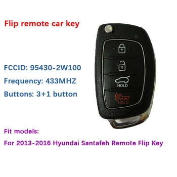 CN020111 Pôvodného 4 Tlačidlo 433Mhz Flip Kľúč Pre 2013-2016 Hyundai Santafeh Diaľkové 433Mhz FCCID 95430-2W100