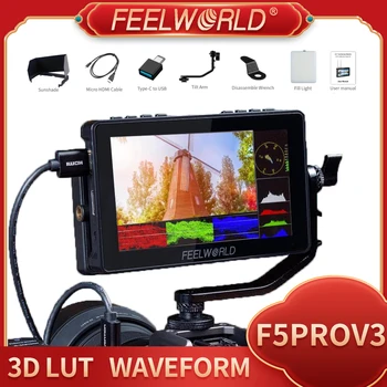 FEELWORLD F5 Pro V3 5.5 Palcový 3D LUT Dotknite sa Obrazovky Fotoaparátu DSLR Oblasti Monitor 4K Vstup HDMI Výstup LED Svetlo, Bezdrôtový Prenos