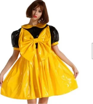Francúzsky Multi-farebné Sissy Dospelých PVC Kožené Oblečenie Uzamykateľné Slúžka Role-playing Oblečenie Prispôsobenie