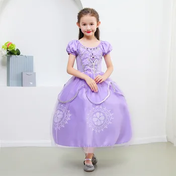 Halloween Deti Dievča Šaty Princezná Sofia Sofia Bublina šaty, kostým