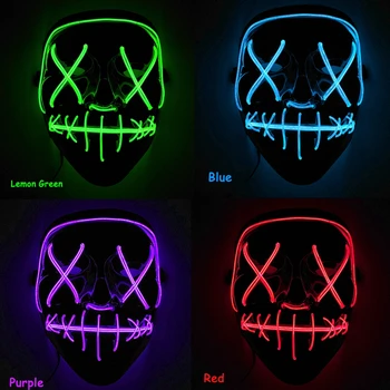 Halloween LED Svetlo, Až Party, Karneval, Masky Cosplay Kostým Dodávky Žiariť V Tme