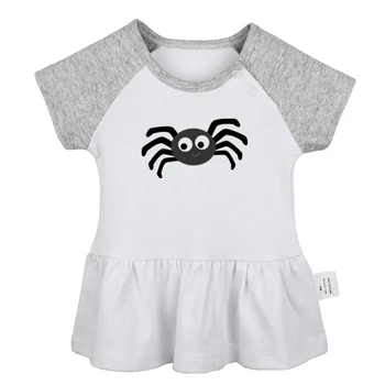 Halloween Party Roztomilý Kreslený Black Spider Jeden Druh Dizajn Novorodenca Dievčatá Šaty Batoľa Detská Bavlna Oblečenie