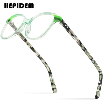 HEPIDEM Multicolor Acetát Okuliare, Rám Mužov Retro Námestie Okuliare Ženy Optické Predpis Okuliarov, Krátkozrakosť Okuliare 9237