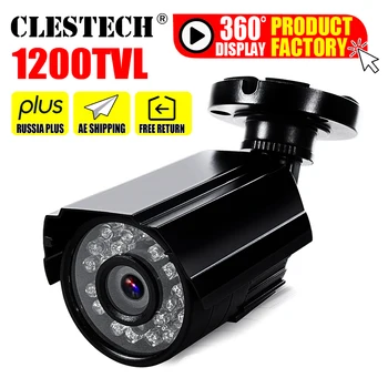 Kovové Reálne 1200TVL KAMEROVÝ Bezpečnostný Dohľad HD Mini Kamera ircut infračervené 24LED 30 m Nočné Videnie Nepremokavé IP66 Farba vidicon