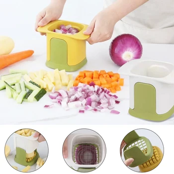 Kuchyňa Dicing Stroj Ručné Tlak Fréza Multifunkčný Nástroj pre Zelenina Potraviny Chopper Ergonomické Rukoväte STTA889