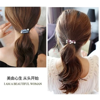 Kórejská verzia malých Qingxin Pearl vlasy lano 12-dielna konzervy vlasy lano ženy nosia chvostom vlasy krúžok JQ-002