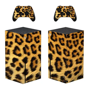 Leopard Tlač Pokožky Nálepky Kryt Kotúča, pre Xbox Série X Konzoly a 2 Radiče Xbox Série X Pokožky Nálepky Vinyl