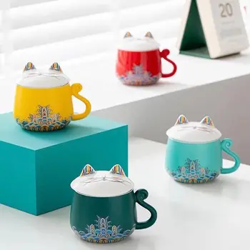 LUWU keramické čajové hrnčeky s filtrami ručné porcelánovú šálku kávy mačka teacup drinkware 325ml