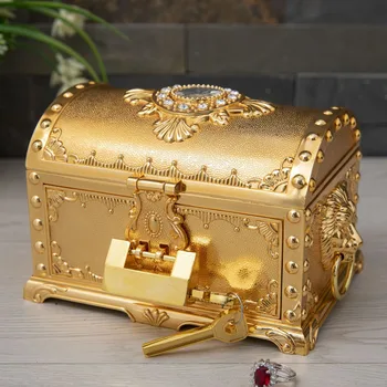 Luxusné zlaté/ bronz kovové šperky box tvoria organizátor skladovanie organizátor so zarážkou cínové pole pre dievča darčeky Z221
