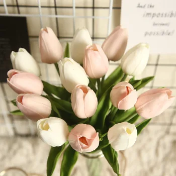 Mini Tulipán Kytice Elegantné Atraktívne Simulácia Kvet Pre Domáce Kancelárie Dekorácie MW08081