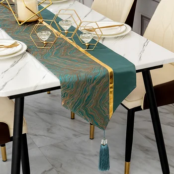 Moderný Jednoduchý Nová Čínska Svetlo Luxusné Zlaté Pobrežie Spojov Stolové Vlajky High-end Jedálenský Stôl Čaj Stôl Nepremokavé Tkaniny