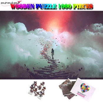 MOMEMO Cestu Vpred Kreatívne Maľovanie Puzzle 1000 Kusov Drevené Skladačky Puzzle pre Dospelých Puzzle Hry, Hračky pre Deti Domova