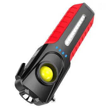 Multi-Funkčné Nabíjateľná LED Núdzové Svietidlo Vonkajšie Magnetické Auto Pracovné Svetlo Bezpečnosti Kladivo Pásov Fréza Pochodeň Svetla