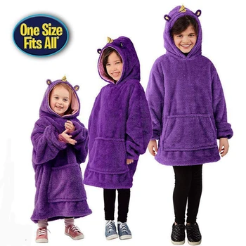 Nové detské Pyžamo Farbou Zahusťovanie Plus Velvet teplo Domova detské Oblečenie Skladovanie Teplé Oblečenie Pet Tvar