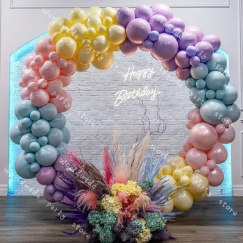 Pastelové Balóny Garland Auta Candy Macaron Rainbow 1. Narodeniny Party DIY Balón Arch Nastaviť Svadobné Svadobné BABY Sprcha Dekorácie