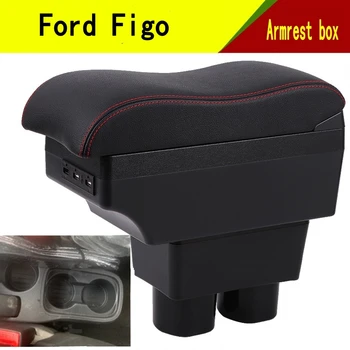 Pre Ford Figo Opierkou Box Car Center Konzola Úložný Priestor Prípade Koleno Zvyšok s Držiaku USB Rozhranie