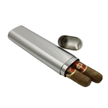 Prenosné Zahustiť Nerezová Oceľ Dvojité Cigaru Trubice Kreslenie Klasické Fajčenie Cigariet Prípade Mužov Darček K Narodeninám