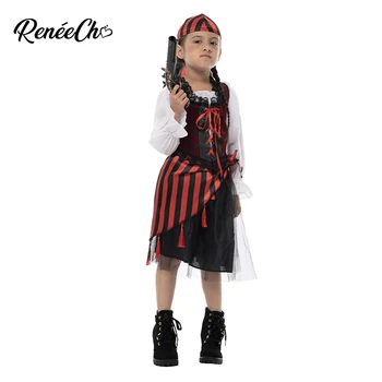Reneecho Caribbean Pirate Dievčatá Kostým Halloween Kostýmy Pre Deti Kapitán Cosplay Kráľovná Otvorenom Mori Kostým Pre Dieťa