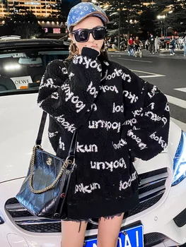 Svetre Kórejský Štýl Veľkými Vintage Voľné Bežné Dlhý Rukáv Sweatershirts Harajuku Streetwear Oblečenie Pre Ženy Jeseň Roku 2023