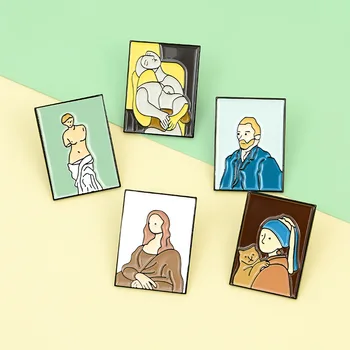 Venuša Mona Lisa Farby Skloviny Pin Ľudské Telo Odznak Brošňa Džínsové Oblečenie Klope Brošňa Umenie, Šperky, Darček Pre Najlepší Priateľ